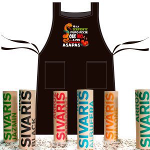 Amor a fuego lento (6 arroces en tubo + delantal diseño)