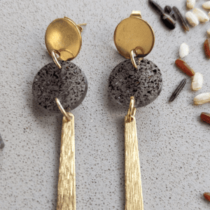 ZHŌU (周) · Pendientes de arroz black